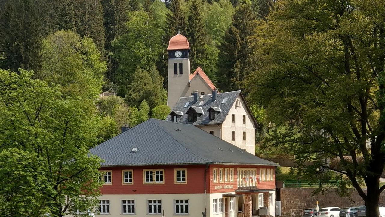 Kipsdorf,  Bahnhof, Kirche Kipsdorf,  Bahnhof, Kirche